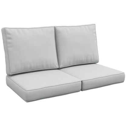 Premium Outsunny 2-Seater Outdoor Seat Cushion Set - High Quality, Light Grey