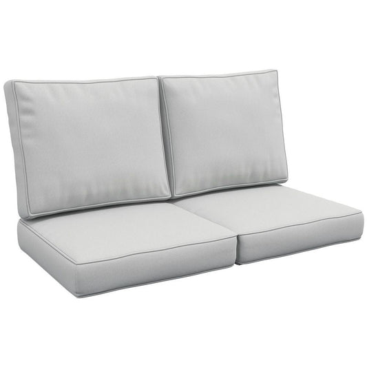 Premium Outsunny 2-Seater Outdoor Seat Cushion Set - High Quality, Light Grey