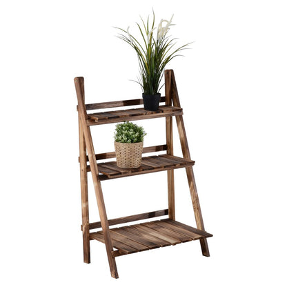 3-Tier Wooden Flower Pot Shelf - Stylish & Durable Garden Plant Stand