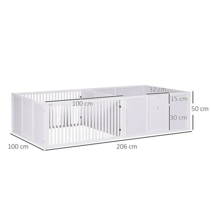 Premium 7-Panel Indoor Puppy Pen with 3 Doors & 2-Room Design