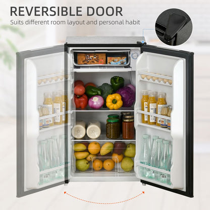 91L Freestanding Under Counter Fridge with Chiller Box Reversible Door Black