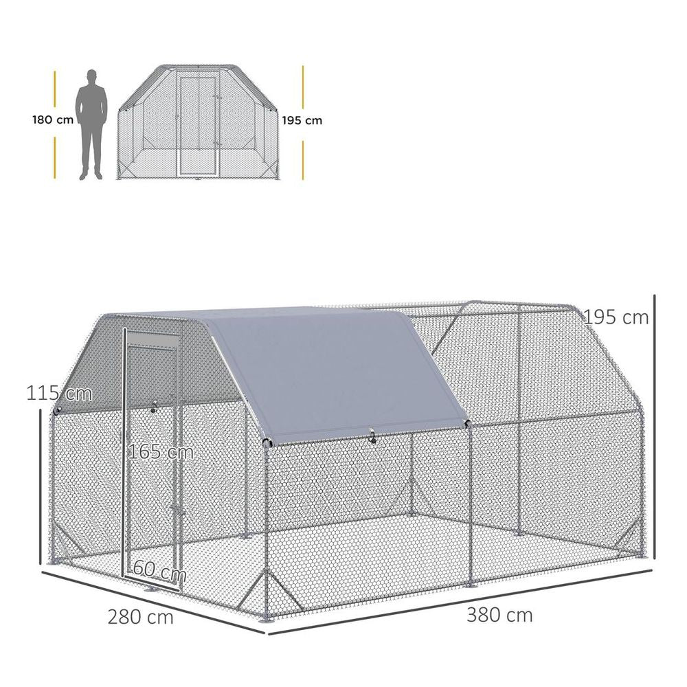 Spacious Chicken Coop for 10-12 Chickens, with Roof & Walk-In Design