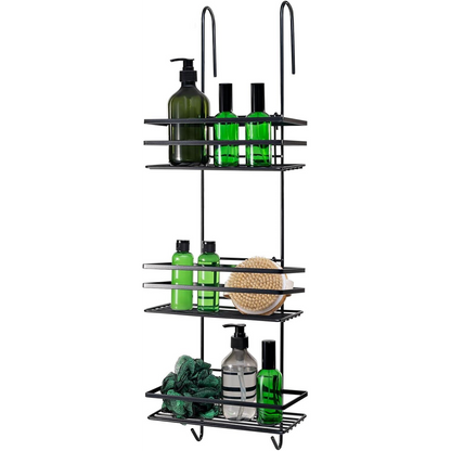 Premium 3-Tier Hanging Shower Caddy in Black - Rust-Proof, Waterproof, Easy to Fit - 2 Year Guarantee
