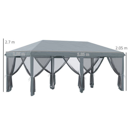 6x3m Pop Up Party Tent Canopy w/ 6 Removable Sidewalls - High-Quality, Easy Assembly - Perfect for Any Occasion!