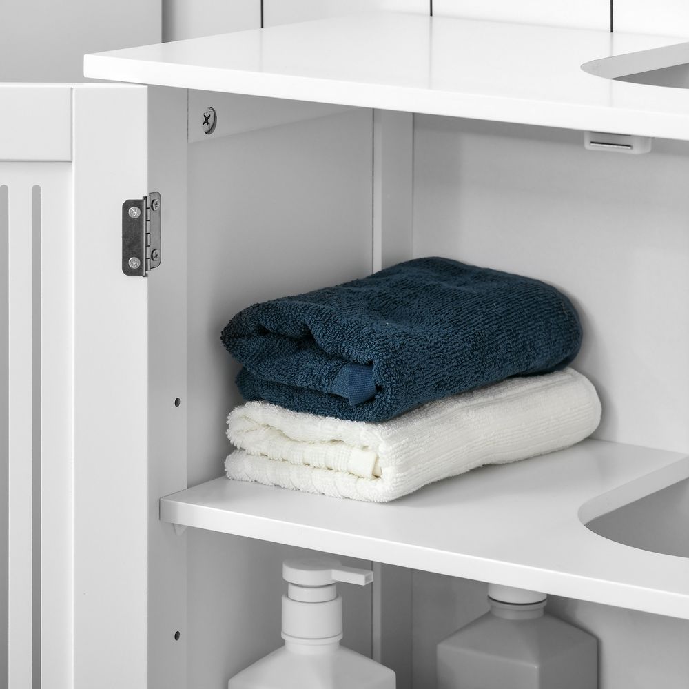 Space-Saving Under Sink Cabinet: 2-Door Bathroom Vanity, White - High Quality & Stylish Design