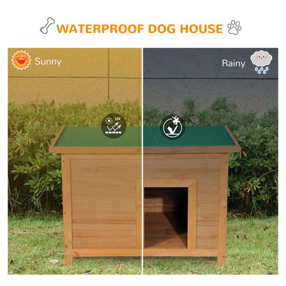 PawHut Wooden Dog Kennel Elevated Dog Pet House w/ Open Top 85W x 58D x 58H cm