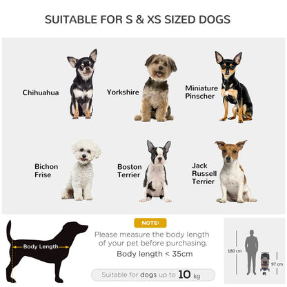 PawHut Pet Travel Stroller Cat Dog Pushchair Trolley Puppy Jogger Carrier Three Wheels for Small Miniature Dogs (Coffee)