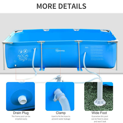 Premium Steel Frame Pool & Filter Pump Kit - Rust Resistant & Easy to Assemble - 315x225x75cm Blue