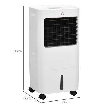 HOMCOM Evaporative Air Cooler Fan Humidifier, Portable & Powerful - Perfect for Home & Office