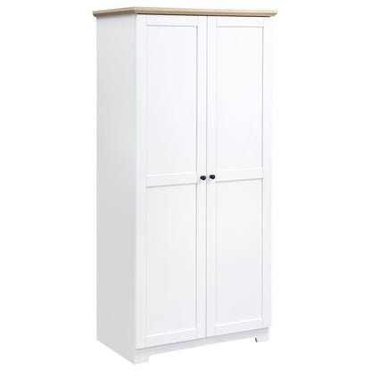 White Wooden Storage Cabinet - 172cm, 2 Doors, 4 Shelves - High Quality & Spacious