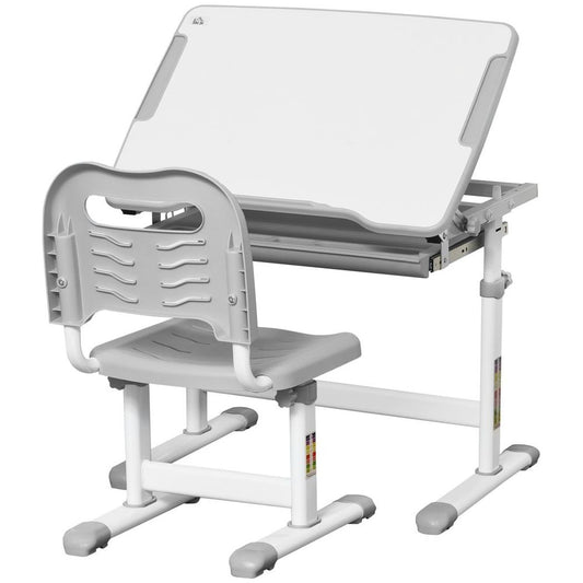 Premium Adjustable Tiltable Kids Desk & Chair Set w/ Drawer, Pen Slot, Hook - High Quality
