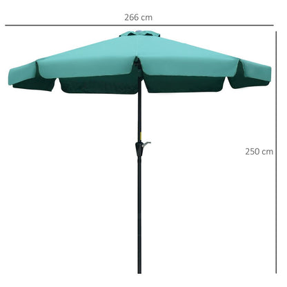 Premium 2.66m Patio Umbrella - Top-Quality Garden Shade, Green - Buy with Confidence!