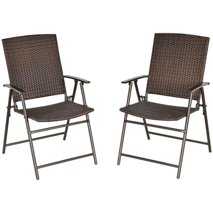 Outsunny Foldable Rattan Chairs - Weather-Resistant Garden Furniture
