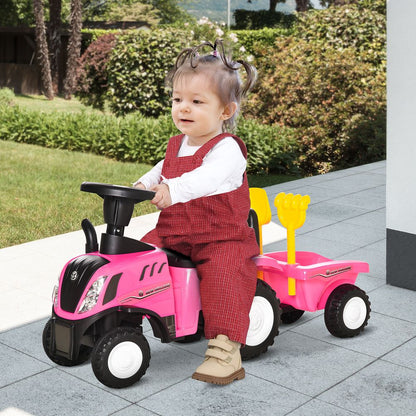 High-Quality Pink Sliding Car w/Horn - Indoor & Outdoor - Ages 12-36 Months - 25 kg Load - Battery Powered