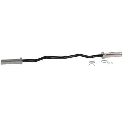 High-Quality 120cm EZ Curl Bar - 5cm Weight Plates - 8kg - Non-Slip Handle - Spring Clips - Professional Grade