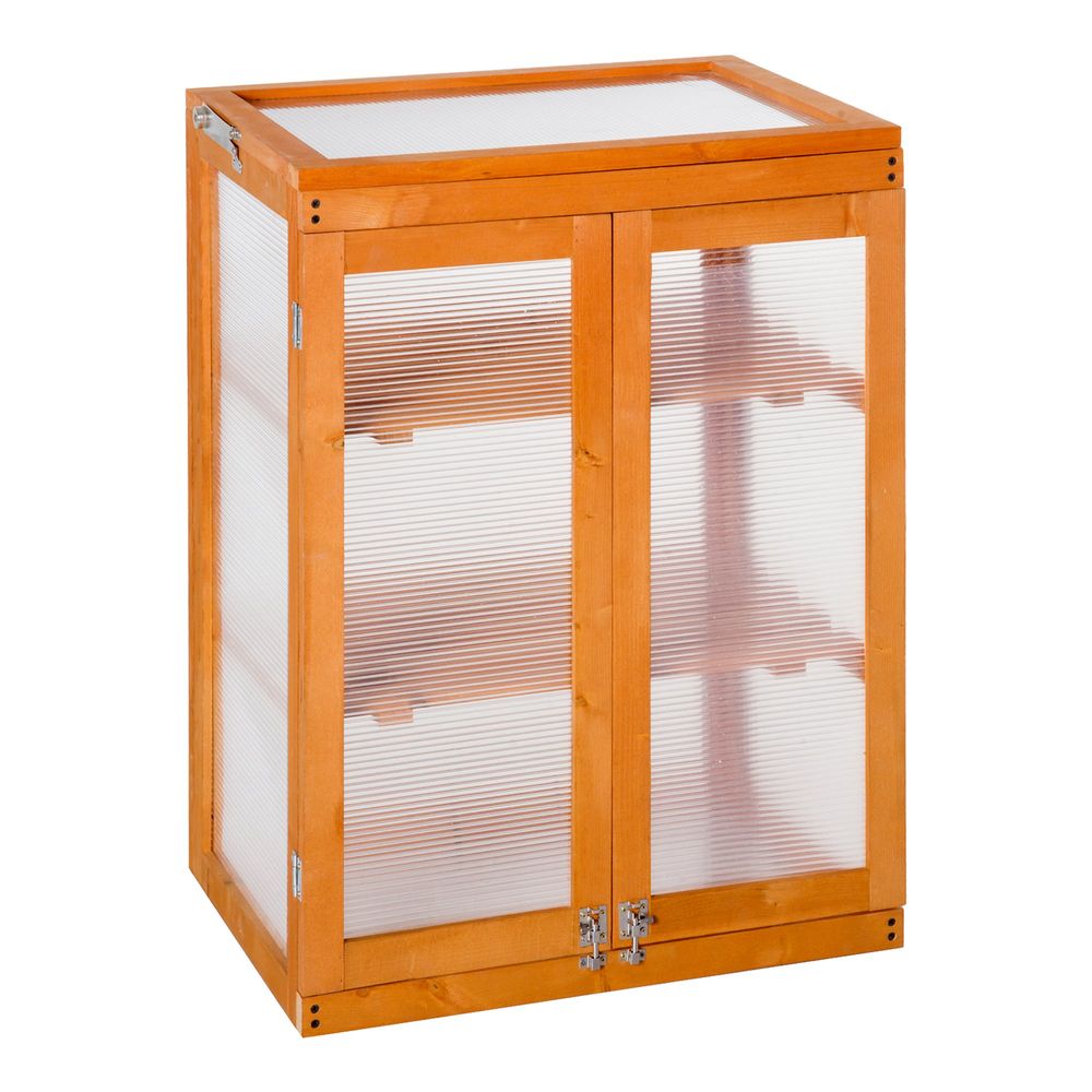 Premium 3-tier Wood Cold Frame Greenhouse - Ideal for Gardening, Planting, and Storage