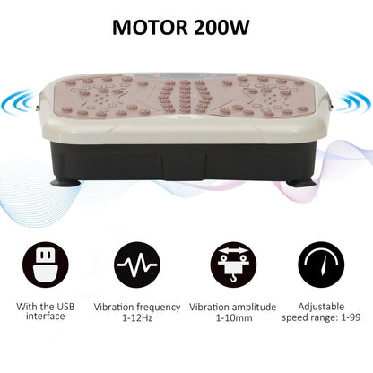 HOMCOM Vibration Plate Machine Fitness Body Shaper Slim Trainer Exercise Workout Home Gym Music Remote Power