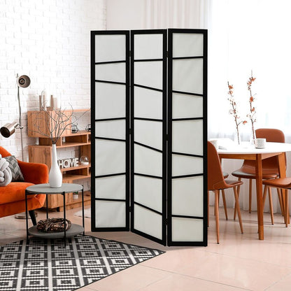 Premium HOMCOM 3 Panel Room Divider - Privacy Screen Protector with Wooden Frame - High Quality