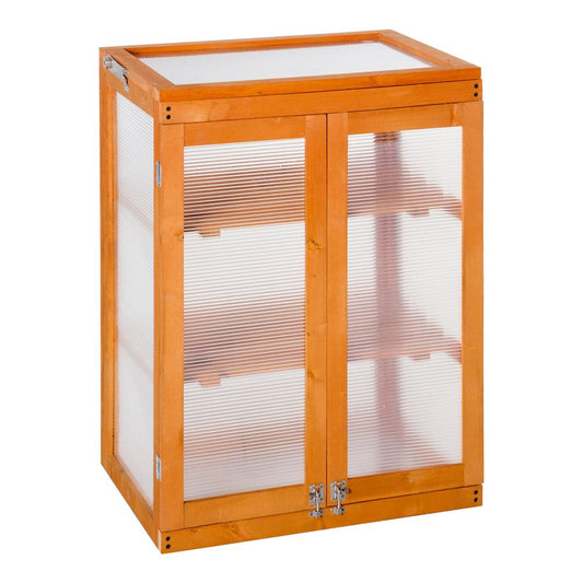 Premium 3-tier Wood Cold Frame Greenhouse - Ideal for Gardening, Planting, and Storage