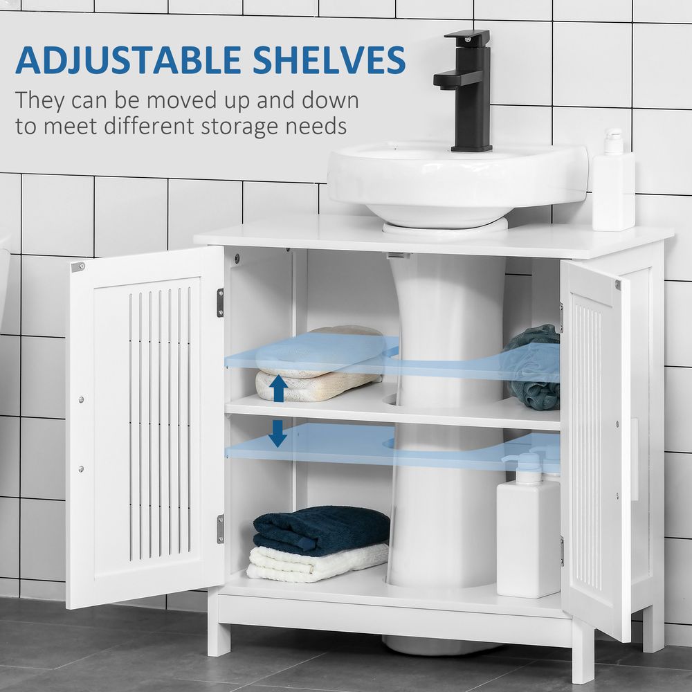 Space-Saving Under Sink Cabinet: 2-Door Bathroom Vanity, White - High Quality & Stylish Design
