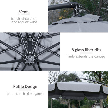 Premium 2.7m Banana Cantilever Umbrella - Dark Grey