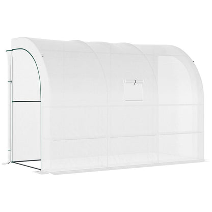 Premium 6-Tier Greenhouse - Ideal for Home Gardening - Weatherproof PE Cover - Ventilated Windows - White