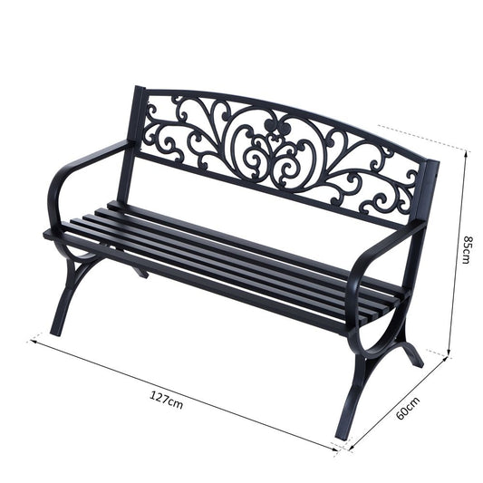 Garden Bench, Steel Black