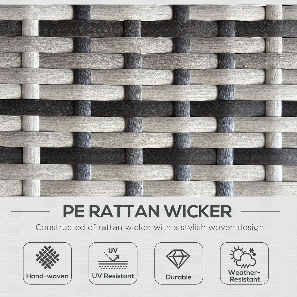 Outsunny Recliner Rattan Sun Lounger Set - Grey: Reclining Chairs, Storage, Tea Table & Footstools!
