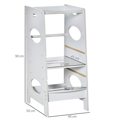 Adjustable Kids Kitchen Stool - Safe & Sturdy Toddler Step Stool