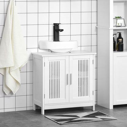 Space-Saving Under Sink Cabinet: 2-Door Bathroom Vanity, White - High Quality & Stylish Design