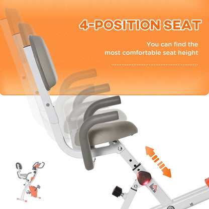 Ultimate Home Fitness Solution: 2-In-1 Exercise Bike with Pulse Sensor - Adjustable & Reliable