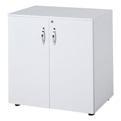 High-Quality 2-Tier Locking Office Storage Cabinet | Organize Files & Papers | White | HOMCOM