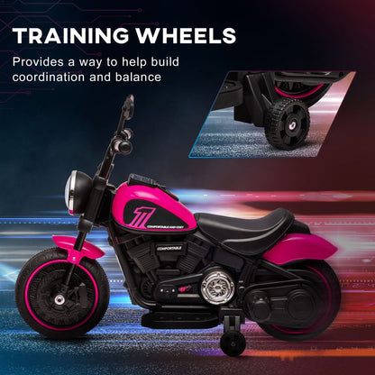Ultimate Pink Electric Motorbike: Training Wheels, Headlight - Quality, Safe & Fun Ride for Kids