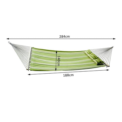 Outdoor Double Hammock Swing Bed - Premium Cotton with Pillow