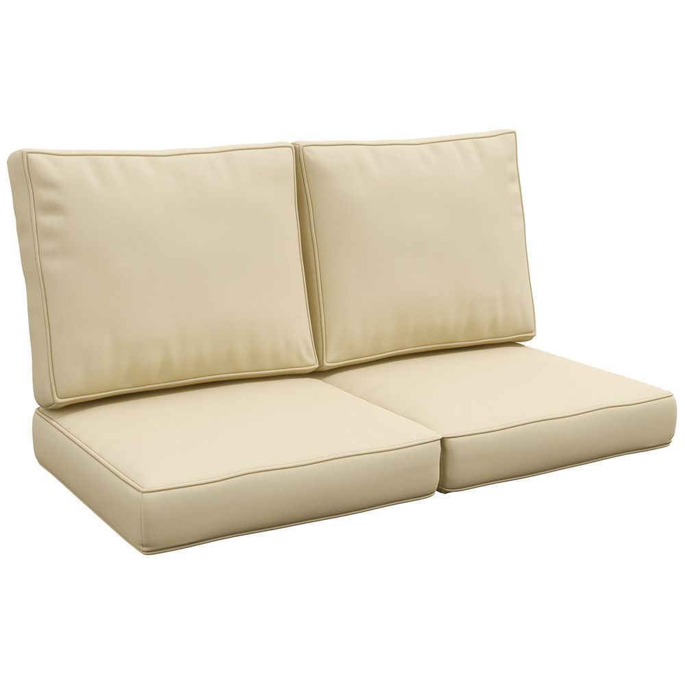 Premium Outsunny 2-Seater Outdoor Seat Cushion Set - High Quality, Light Grey