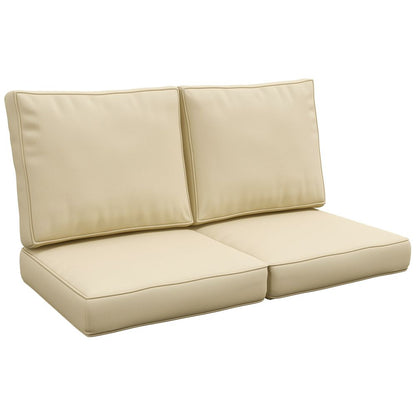 Premium Outsunny 2-Seater Outdoor Seat Cushion Set - High Quality, Light Grey