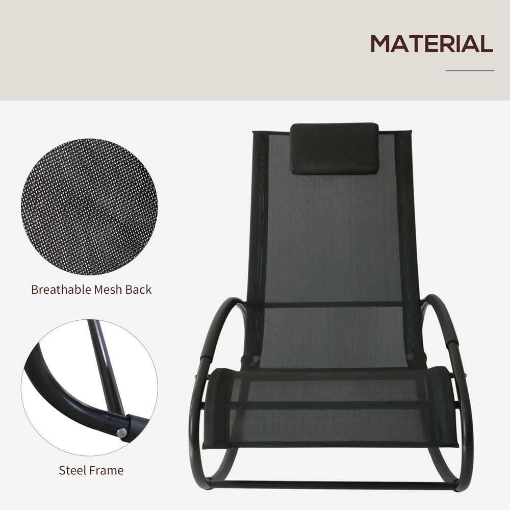Outsunny Orbital Zero Gravity Rocking Chair, Durable & Comfortable, Perfect for Outdoor Relaxation