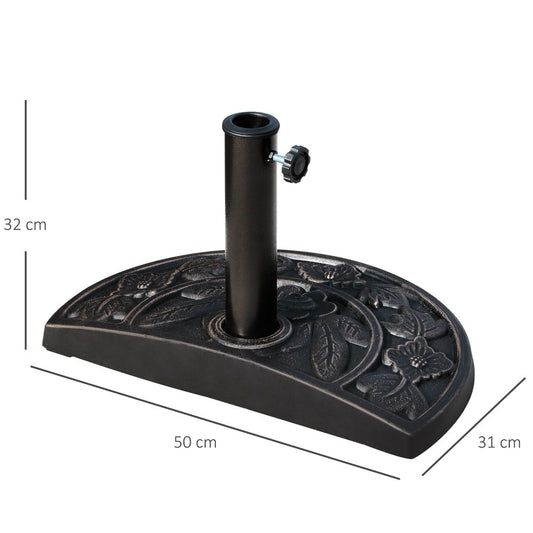 Heavy Duty Resin-Bronze Parasol Base | Sturdy & Secure | Perfect for Outdoor Umbrellas