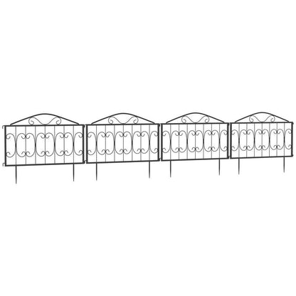 Stylish Metal Garden Fence - Elegant Decorative Border Edging
