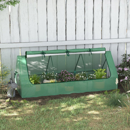 Outsunny Portable Small Polytunnel with Mesh Windows, 240x90x90cm