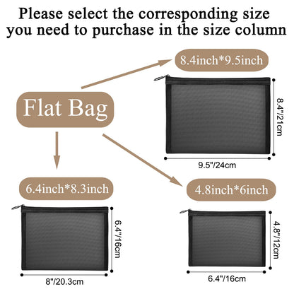 Unoutur 6-Piece Mesh Makeup Bag Set – Transparent Zip Pouches for Travel
