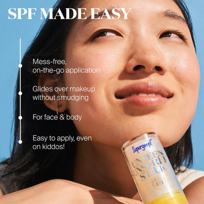 Supergoop! Invisible Icons SPF Set – Unseen Sunscreen SPF50 (2.5 oz) & Unseen Sunscreen Stick SPF40 (0.7 oz)