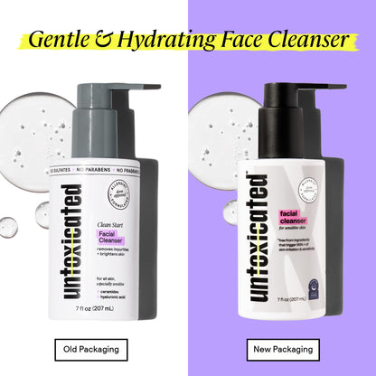Untoxicated Face Wash – Gentle & Hydrating Cleanser for Sensitive Skin | Ceramides, Hyaluronic Acid & Glycerin | Soap Free, Fragrance Free, 7 oz