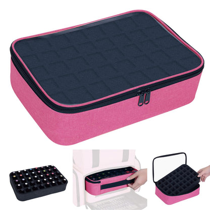 UOZL Small Clear Nail Polish Organizer – Holds 40 Bottles (15ml) Rose Red