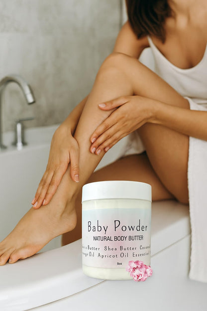Uplift Us Marketplace Baby Powder Creamy Whipped Body Butter – Nourishing Shea, Cocoa & Coconut Oil
