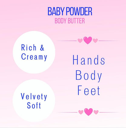 Uplift Us Marketplace Baby Powder Creamy Whipped Body Butter – Nourishing Shea, Cocoa & Coconut Oil