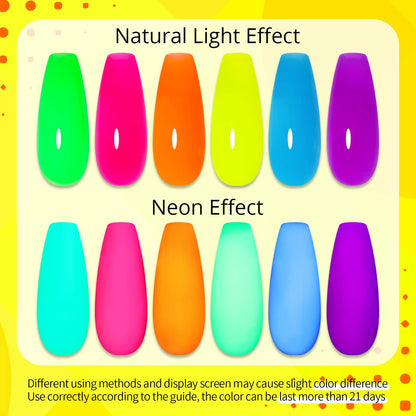 UR SUGAR Neon Poly Extension Gel Set - 6 Colors | Quick Build, Long-Lasting Gel Polish Kit