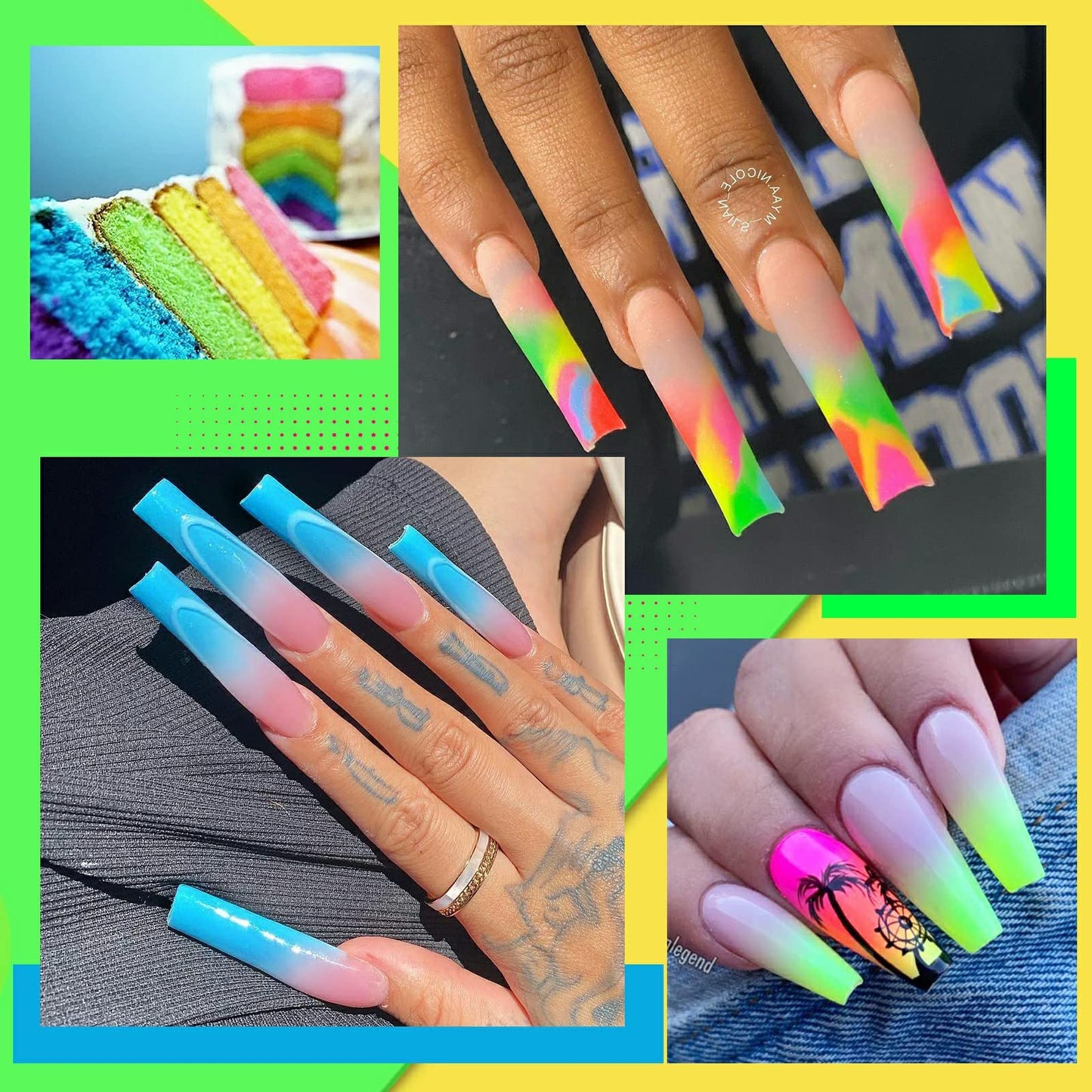UR SUGAR Neon Poly Extension Gel Set - 6 Colors | Quick Build, Long-Lasting Gel Polish Kit