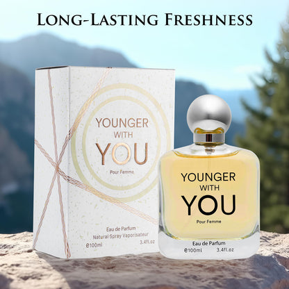 Urban Collection Younger With You for Women – Floral Fruity EDP, Rose & Vanilla Base, Raspberry & Neroli Top, 100ml | Vegan & Cruelty-Free