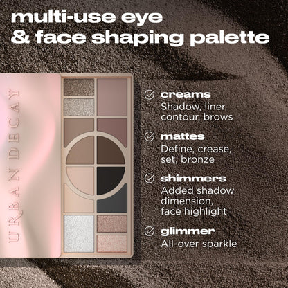 Urban Decay Naked Shaped Eyeshadow Palette – 14 Cool-Tone Shades, All-in-One Eye & Face Palette, Up to 16HR Wear
